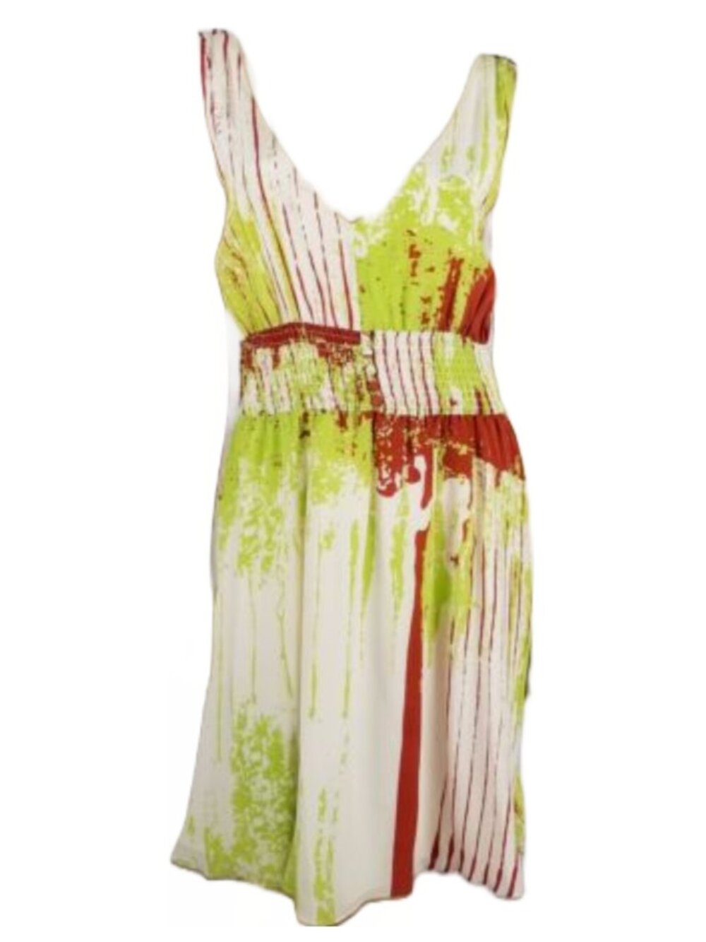 WALTER empire waist low cut V neck 100% silk dress size 10